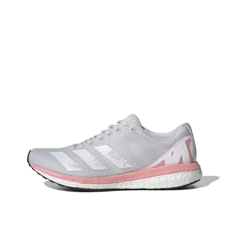 Adidas Shock Absorbers Slip-Resistant Abrasion-Resistant Lightweight Low-Top Marathon Running Shoes Women's Gray Pink Adidas Shock Absorbers Противоскользящие устойчивые к истиранию легкие низкий верх кроссовки для бега на марафон женские серый розовый