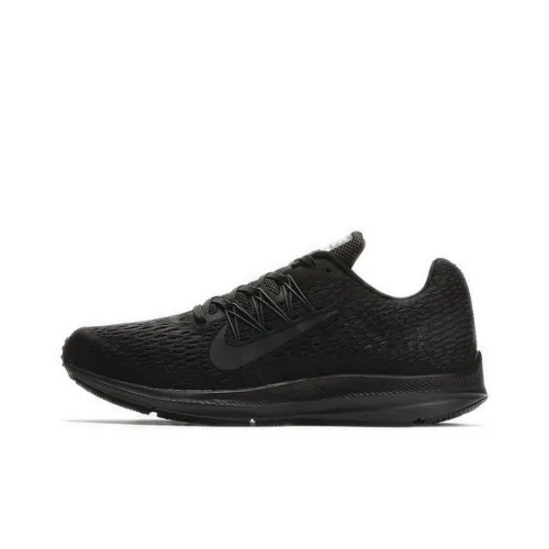 Nike Zoom Winflo 5 Амортизаторы Устойчивые к истиранию Низкий Топ Повседневные Беговые кроссовки Мужские Чисто черный