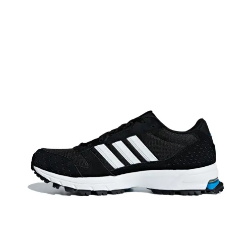 Adidas Marathon 10 Противоскользящие устойчивые к истиранию низкие беговые кроссовки Мужские Черный Белый Синий