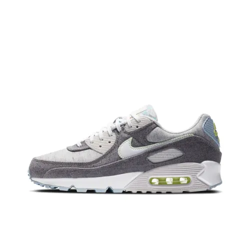Nike Air Max 90 Low Топ Air Cushion Повседневные Беговые Кроссовки Унисекс Серый Белый