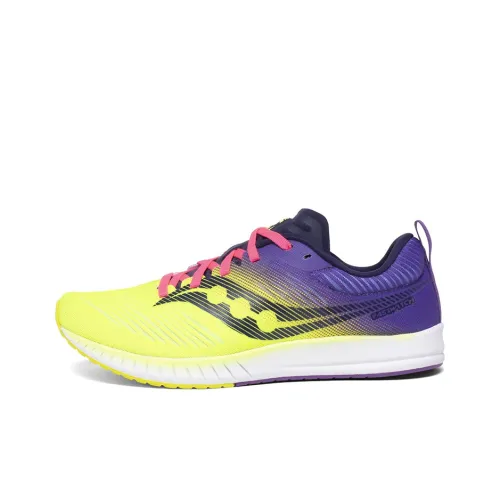 Saucony Slip-Resistant Support Lightweight Low-Top Беговые кроссовки Женские Желто-фиолетовые