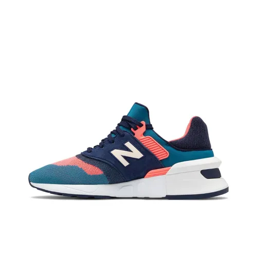 New Balance NB 997 Амортизация Отводящий пот Полное покрытие Низкий топ Беговые кроссовки Мужские Синие и Розовые