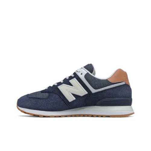 New Balance NB 574 Low Топ Повседневные Беговые Кроссовки Унисекс Белый Синий Коричневый
