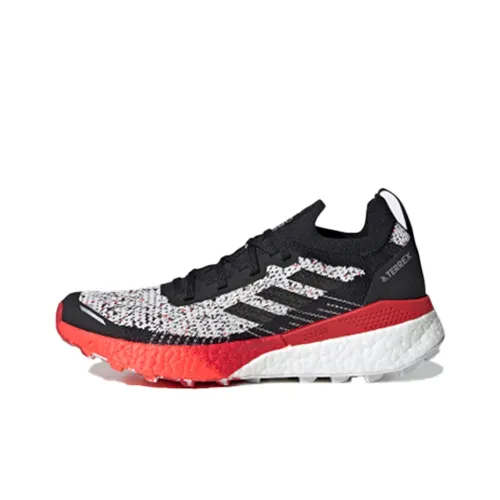 adidas Terrex Два Амортизации Низкие Беговые Кроссовки Женские Черный Белый Красный