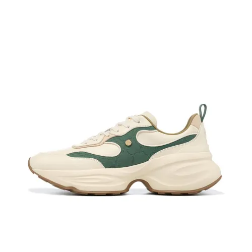 LI NING 1990 Liuyun Беговые кроссовки Низкий топ Желтый Зеленый Хаки Мужской