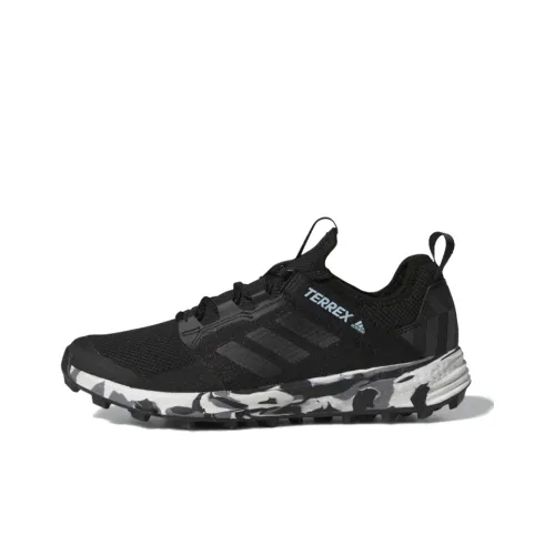 adidas Terrex Speed Нескользящий Легкий Низкий Топ Марафон Беговые кроссовки Женские Черный Белый Камуфляж