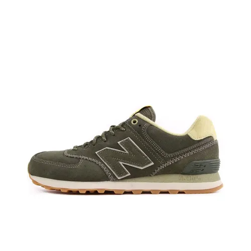 New Balance NB 574 Амортизация Низкий Топ Марафон Беговые кроссовки Унисекс Армейский зеленый