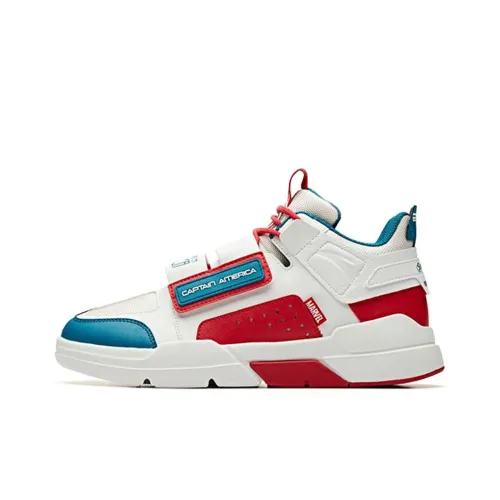 MARVEL x ANTA Амортизирующие шоки противоскользящие устойчивые к истиранию MID Топ Беговые кроссовки Мужские Белый Синий Красный