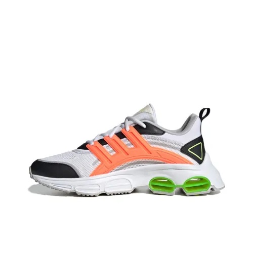 Adidas Neo Quadcube CC Slip-resistant Low Top Marathon Беговые кроссовки Женские Белый Оранжевый Зеленый