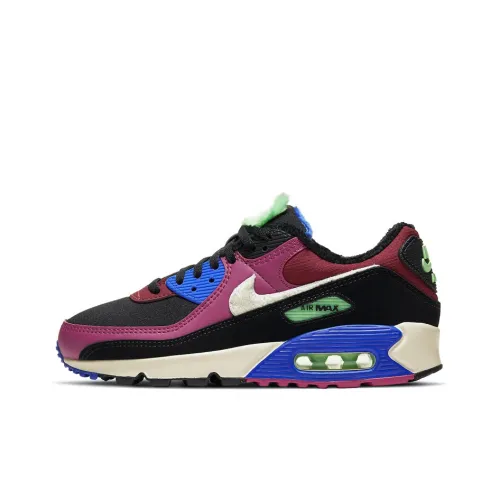 Nike Air Max 90 Low Топ Пластик Повседневная обувь Мужская Черный Синий Красный