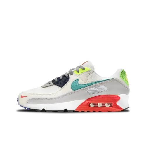 Nike Air Max 90 Slip-on устойчивый к истиранию с поддержкой низкий топ повседневная беговая обувь для мужчин белый зеленый красный