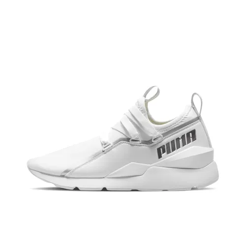 PUMA Muse Slip-Resistant Abrasion-Resistant Breathable Lightweight Mid-Top Running Shoes Women's Pure White