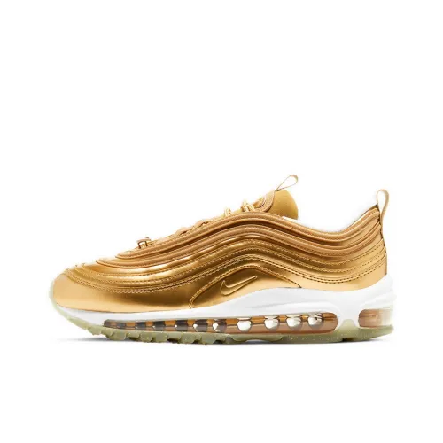 Nike Air Max 97 Амортизация Низкий Топ Повседневные Беговые Кроссовки Женские Золотые