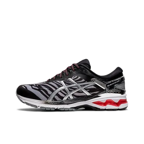 Asics Gel Kayano 26 Low Топ Беговые кроссовки Мужские Черный Серебряный