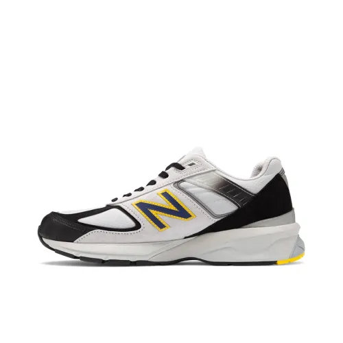 New Balance NB 990 V5 Low Топ Повседневные Беговые Кроссовки Мужские Белый Желтый D Ширина