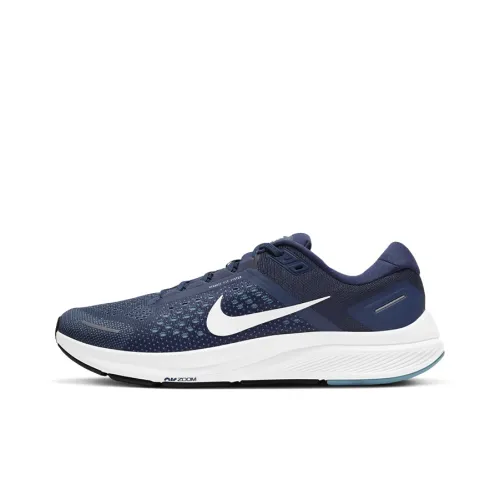 Nike Zoom Structure 23 Slip Устойчивый к истиранию Низкий Топ Амортизирующий Повседневная Беговая Обувь Мужская Синий