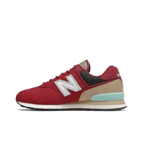 New Balance NB 574 Амортизация Дышащий And Широкий Низкий Топ Повседневные Беговые кроссовки Унисекс Всего Малиновый Цвет