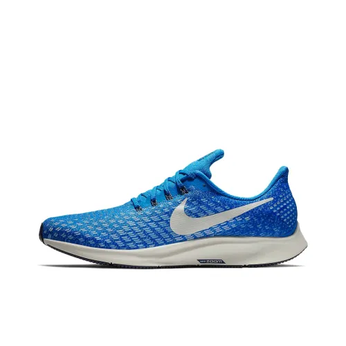 Nike Air Zoom Pegasus 35 Slip-resistant Abrasion-resistant Lightweight Low-Top Running Shoes Men's White Blue
