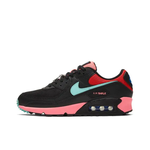 Nike Air Max 90 Low Топ Беговые кроссовки Мужские Черный Зеленый Красный