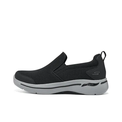 Skechers Go Walk Arch Fit Устойчивый к истиранию Низкий Топ Повседневная обувь Мужская Черная Серый