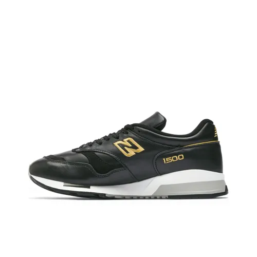 New Balance NB 1500 Устойчивые к истиранию низкие беговые кроссовки унисекс черного и золотого цвета ширина D