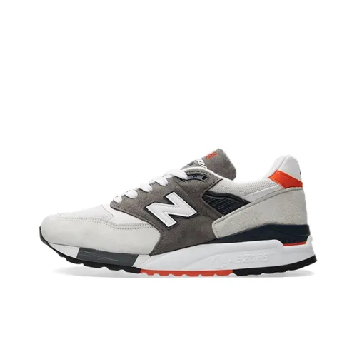 New Balance NB 998 Амортизация Дышащий And Широкий Низкий Топ Беговые кроссовки Унисекс Серый Оранжевый