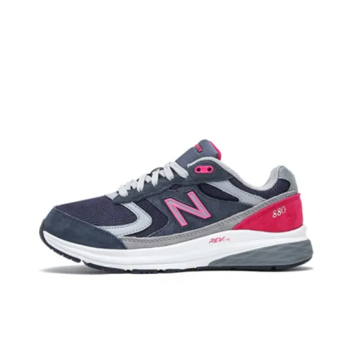 New Balance 880 Series Низкий Топ Беговые кроссовки Женские Глубокий синий Розовый D Ширина