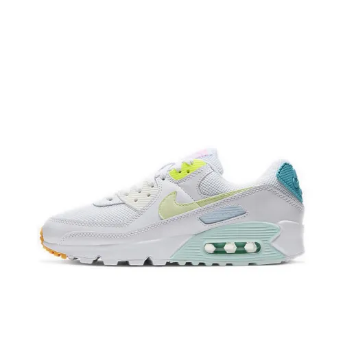 Nike Air Max 90 Low Топ Air Cushion Повседневные Беговые Кроссовки Женские Белые Зеленые