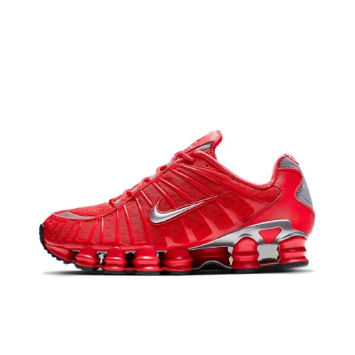 Nike SHox TLX Амортизирующие подошвы Slip-resistant Низкие беговые кроссовки Унисекс Красный Серебряный
