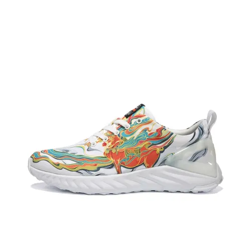 PEAK Шокабассиваторы Slip-resistant Abrasion-resistant Низкий топ Беговые кроссовки Мужские Белый Оранжевый