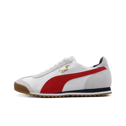 PUMA Roma OG Устойчивый к истиранию Низкий Топ Повседневные Беговые кроссовки Унисекс Белый Бургунди