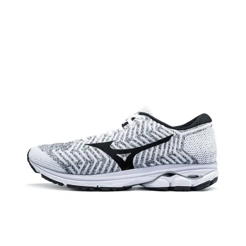 Mizuno Waveknit R2 Амортизация Устойчивость к истиранию Дышащий Низкий Топ Повседневные Беговые кроссовки Унисекс Белый Черный