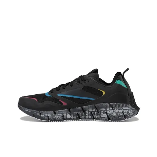 Reebok Zig Kinetica Амортизация и Дышащие Низкие Кроссовки для Бега Унисекс Черные