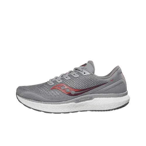 Saucony Triumph Slip-Resistant Дышащий Легкий Rebound Низкий Топ Повседневные Беговые кроссовки Мужские Сплав Красный