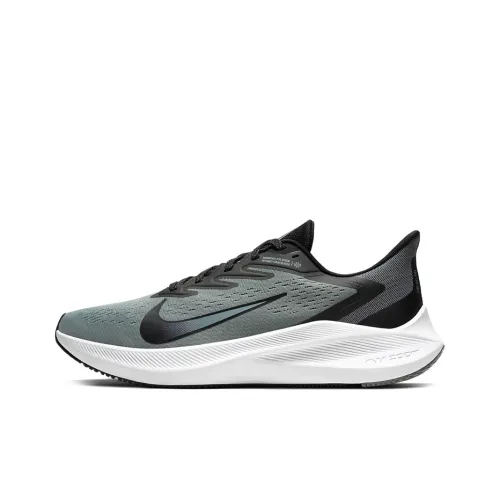 Nike Zoom Winflo 7 Амортизаторы Slip-resistant Низкий топ Повседневные беговые кроссовки Мужские Черные