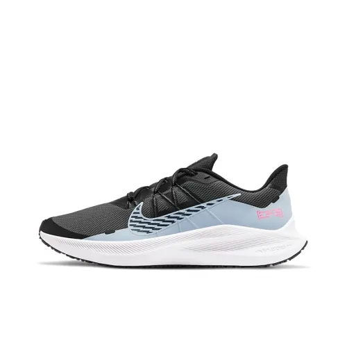Nike Zoom Winflo 7 Амортизаторы Slip-resistant Дышащий Низкий Топ Повседневные Беговые кроссовки Унисекс Серый Синий