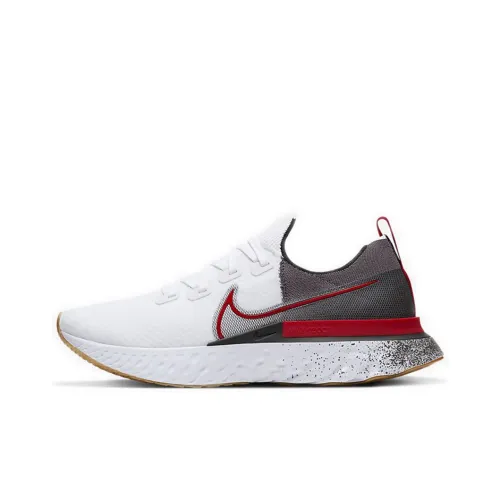 Nike React Infinity Run Flyknit 1 Амортизаторы Slip-resistant Low Top Повседневные Беговые кроссовки Мужские Белый Красный