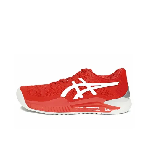 Asics Gel Resolution 8 Low Топ Беговые кроссовки Женские Красный Белый