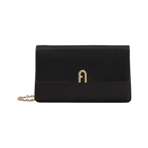 Furla Мягкая Телячья Кожа Сумка через плечо Мини Женская Черная