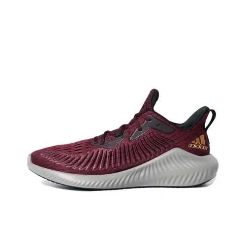 Adidas AlphaBounce + Low Топ Беговые кроссовки Унисекс Бордовый