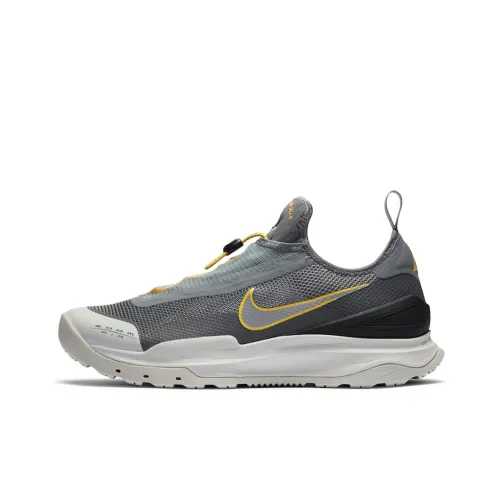 Nike ACG Air Zoom AO Амортизаторы Shock Absorbers Низкие Кроссовки для Беговых Пути с Низким Профилем Унисекс Серый Золото