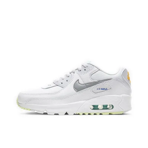 Nike Air Max 90 Low Беговые кроссовки Топ Женские Белый Зеленый Оранжевый