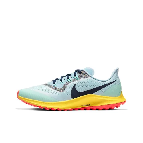 Nike Pegasus 36 Амортизаторы Slip-resistant Abrasion-resistant Низкий топ Беговые кроссовки Мужские Синий Желтый