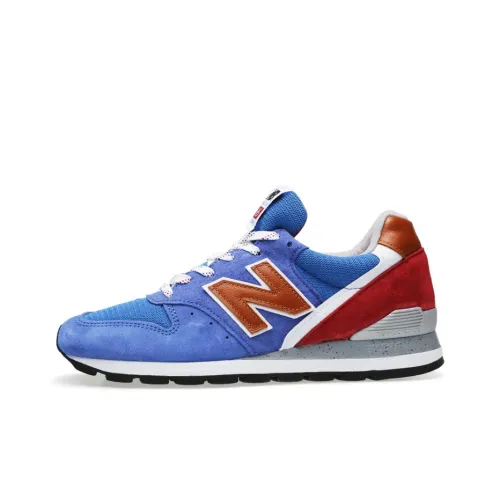 New Balance NB 996 Амортизация Покрытие MID Топ Марафон Беговые кроссовки Унисекс Синий Красный Сделано в США