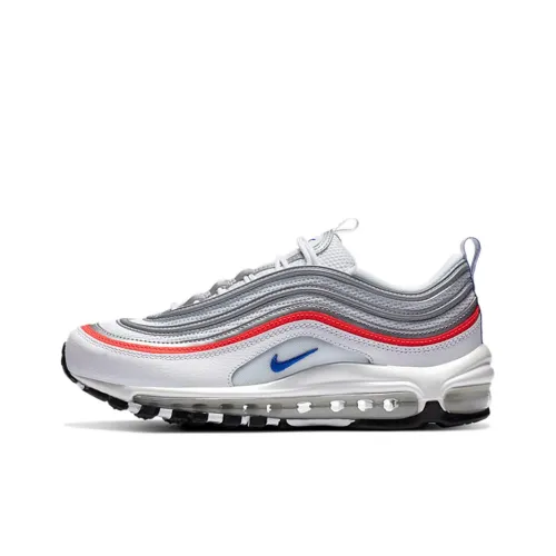 Nike Air Max 97 Отводящий влагу Низкий Топ Повседневные Беговые кроссовки Женские Серый Синий Красный