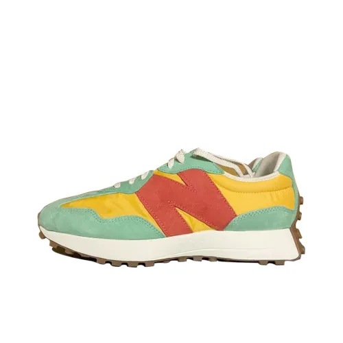 Размер? x New Balance NB 327 Амортизация Покрытие Быстросохнущий Низкий Топ Повседневные Беговые кроссовки Унисекс Зеленый Желтый Красный
