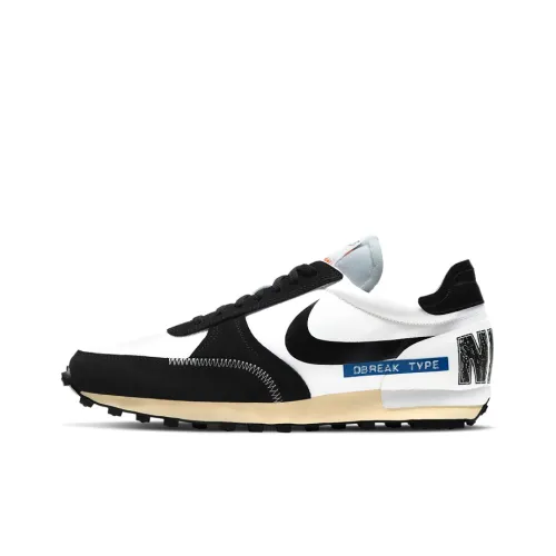 Nike Daybreak Type Шокабсорберы Slip-Resistant Низкий Топ Марафон Беговые кроссовки Unisex Черный Белый Синий