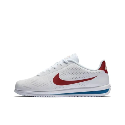 Nike Cortez Шокабассореры Противоскользящие Низкие Беговые кроссовки Мужские Белый Красный Синий