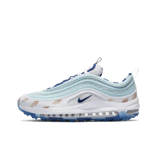 Nike Air Max 97 Low Топ Повседневные Беговые Кроссовки Унисекс Белый Синий