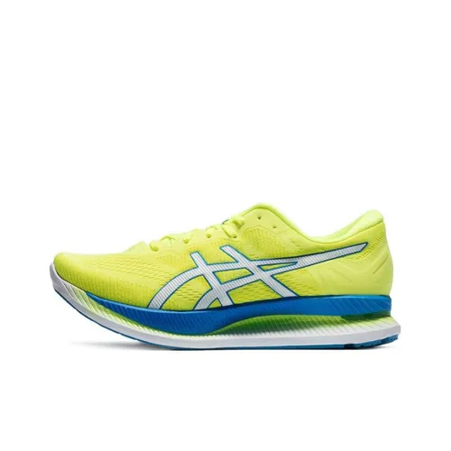 Asics Амортизация Устойчивость к истиранию Дышащий Верх Низкие Кеды для бега Мужские Желто-синие